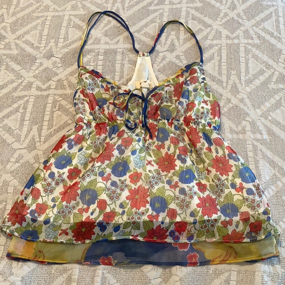 Hollister Floral Chiffon Tank
